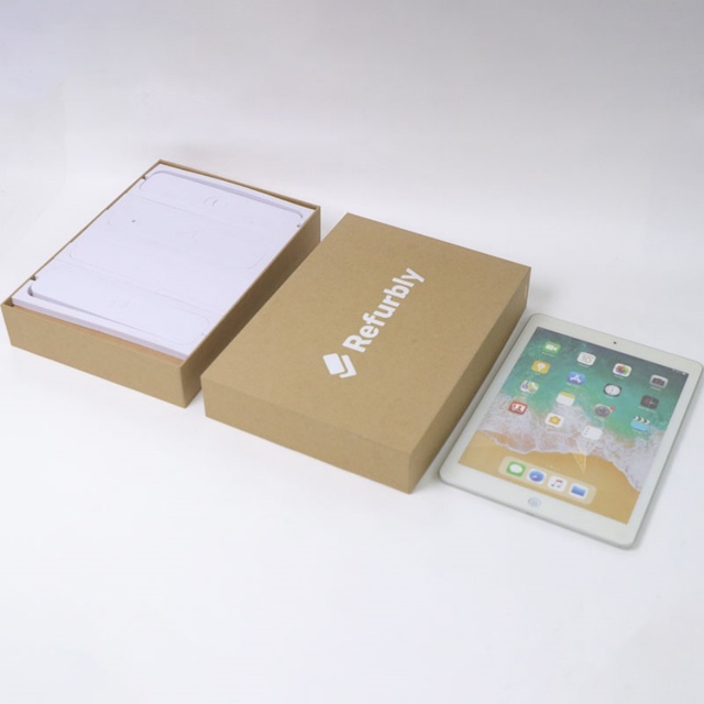 Biodegradable Kraft Paper Pad Box Packaging for Retail Lid and Base Box Forelectronic Tablet Packaging with logo