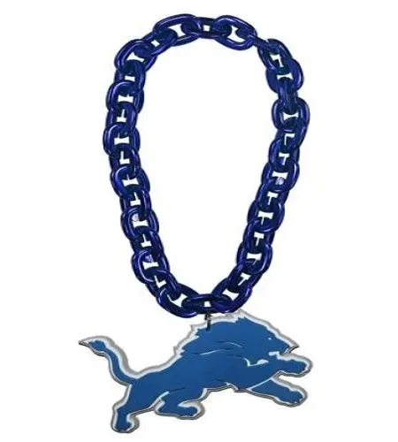 Wholesale/Customize Detroit Lions NFL Touchdown Fan Chain 3D Foam Necklace Extra large Plastic chain