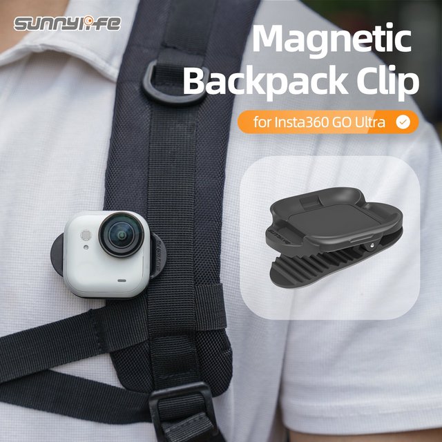 Magnetic Backpack Clip For Insta360 GO Ultra Sunnylife Camera Quick release Fixing Bracket Accessories