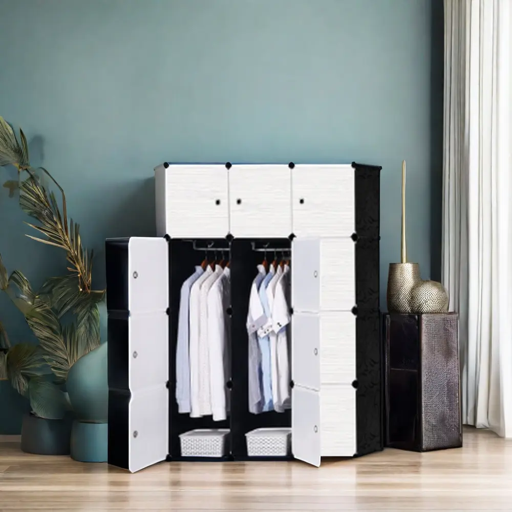 خزانة ملابس بسعر الجملة تصنعها بنفسك مربعة الشكل مصنوعة من البلاستيك الحر خزانة ملابس بتصميم أنيق خزانة ملابس من قماش لامع