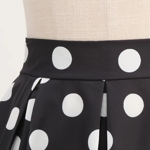 Factory Wholesale Women High Waist a Line <strong>Skirt</strong> <strong>Black</strong> White Red Polka Dot <strong>Pleated</strong> <strong>Skirts</strong> - Product Image 5