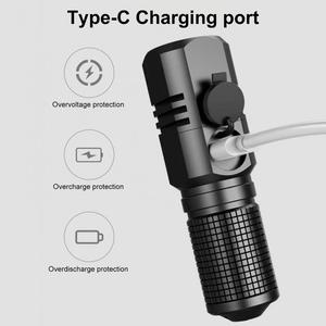 Không thấm nước XHP50 LED Đèn pin mini <span class=keywords><strong>USB</strong></span> Torch sạc Zoom câu cá đèn lồng mạnh mẽ chiến thuật ánh sáng đèn <span class=keywords><strong>flash</strong></span> cắm trại đèn - Product Image 3
