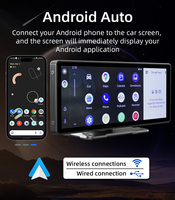 Monitor Portátil para Auto BQCC de 10.26 Pulgadas con Pantalla IPS, Carplay Inalámbrico, Android Auto, Mirror Link y Pantalla HD para Vehículos BMW, Audi y Nissan