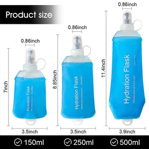 Bouteille d'eau souple à main avec logo pliable en TPU blanc personnalisé 250ML pour le sport - Product Image 4