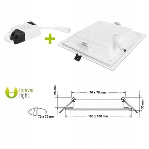<b>LED</b> Panel <b>Light</b> 6W 4500K 450lm Natural <b>Light</b> <b>Square</b> <b>Ceiling</b> Fixture - Product Image 2