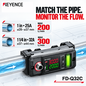 Capteur de débit à pince FD-Q32C pour tuyaux de 28-44 mm, 200-300 L/min, 4-20 mA, IO-Link, pour eau et huile, en acier inoxydable, garantie 1 an - Product Image 2