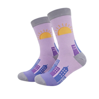 Chaussettes en coton colorées OEM, motif personnalisé, chaussettes habillées douces de haute qualité pour hommes