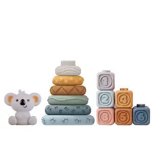 Colorful Number Early Educational Baby Squeeze Make Funny Sound Soft Toy Building Blocks
