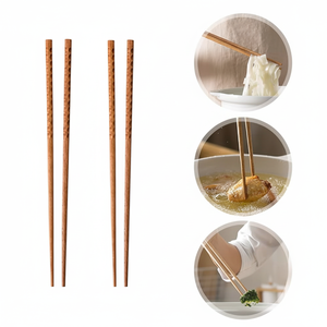 Palillo con mango de grano de madera de mármol negro de acero inoxidable de alta calidad, palillos chinos coreanos japoneses con logotipo personalizado - Product Image 1