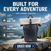 Sac à dos étanche personnalisé de haute qualité avec fermeture à enroulement, sac à dos étanche pour voyage et aventure, un incontournable
