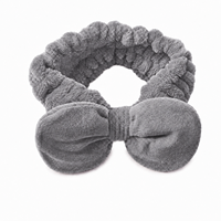 Bandeau en peluche personnalisé avec nœud rose, bandeau de maquillage doux pour femmes, accessoires capillaires pour spa, fabricant OEM ODM