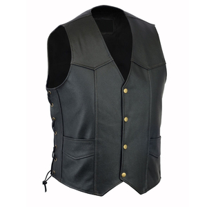 Gilet en cuir pour homme au design unique, très vendu, respirant, confortable, qualité supérieure, faible MOQ, gilet sans manches en cuir pour homme - Product Image 2
