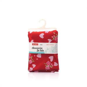 Accessorio in tessuto Ilan 100cmx150cm con stampa floreale a cuori rossi per lavori artigianali - Product Image 1