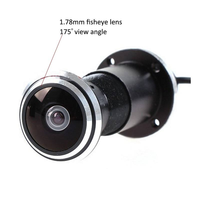 Caméra de surveillance de porte avec objectif fisheye AHD 1080P, grand angle 170-180 degrés, contrôle d'accès avec surveillance de porte sécurisée UTC