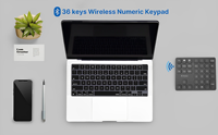 JOMAA kablosuz numara Pad dizüstü Windows MacBook için şarj edilebilir sayısal tuş takımı kablosuz numarası klavye