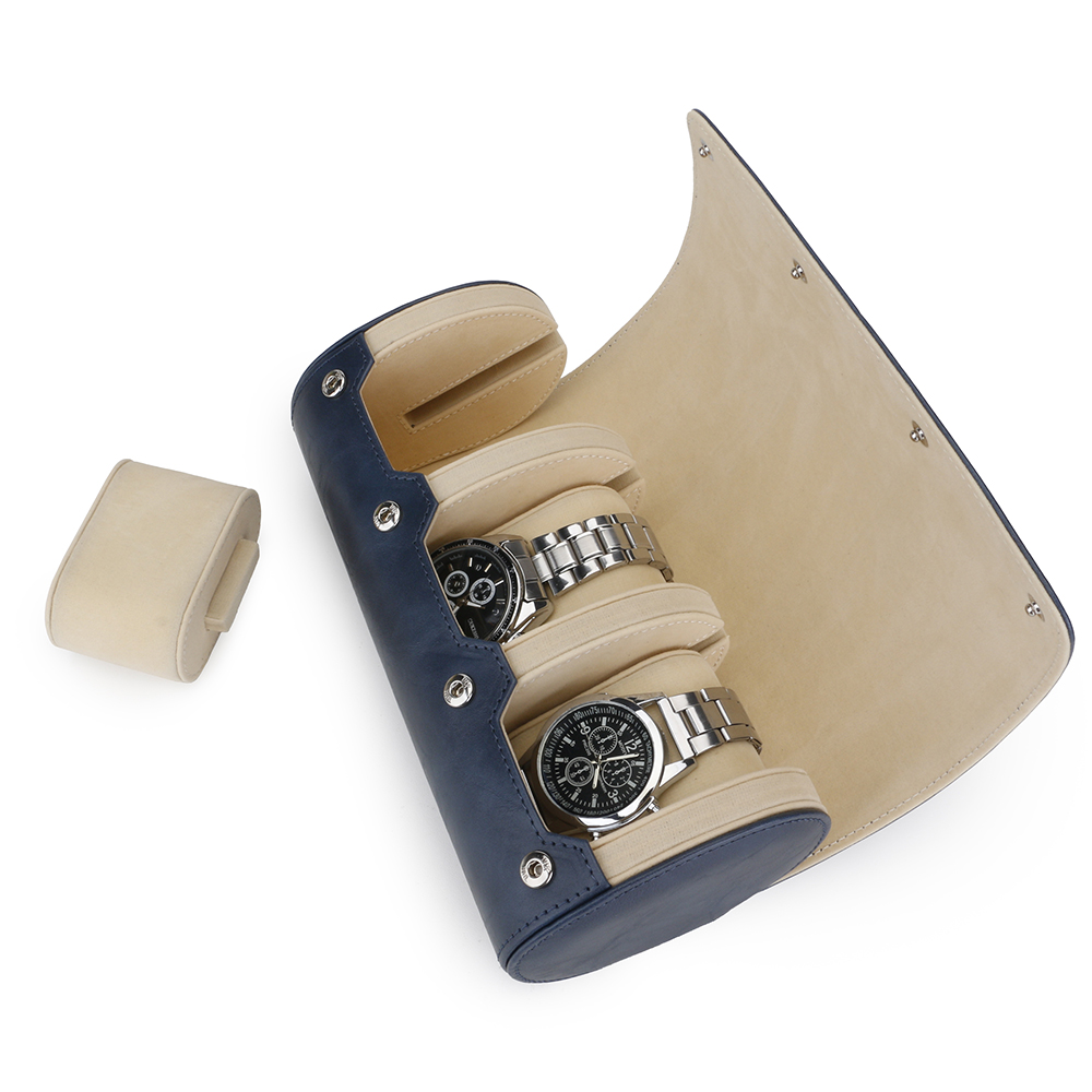 2023 Travel Watch Roll Case 3 Slots Luxury PU Leather Portable Storage Box Organizer for Watches fashion watch roll case