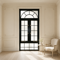 Fenêtre de style français à motif de lumière divisée, idéale pour salon et maison, avec diviseurs en verre sur mesure pour ouverture murale de balcon