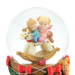<b>Christmas</b> rocking horse <b>Musical</b> <b>Snow</b> <b>Globe</b> Xmas Water <b>globe</b> Ornaments for Home Decoration - Product Image 3