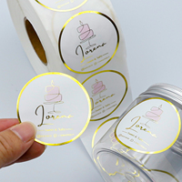 Autocollants Personnalisés sur Mesure pour Gâteaux et Cupcakes, Logo Doré, Étiquettes "Handmade With Love" pour Boîtes de Pâtisserie