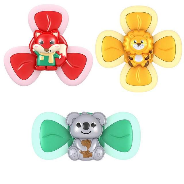 3pcs Cartoon Insect Fidget Spinner Baby Rattle Toys ABS Colorful Gyro Toy Relief Stress Fingertip Toys for Children Adults Gifts