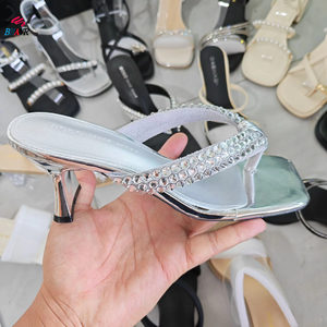 Sandalias de tacón alto de PU para mujer, diseño mixto, punta abierta, moda de verano, zapatos de fiesta, venta al por mayor, novedad - Product Image 3