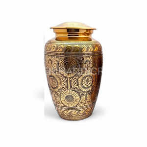 Urne funéraire personnalisée en laiton Amson, gravée, durable, pour cendres humaines, en métal aluminium, taille et forme personnalisées, 200-220 pouces cubes - Product Image 1