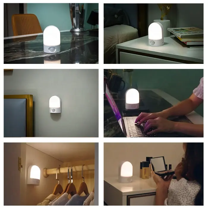 4*AA Battery Induction Lamp SD-650E Cordless Indoor Smart Night Light Bed Led Motion Sensor Lights