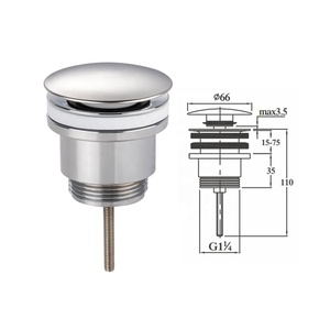 Günstige Kunststoff Click Clack Becken Abfall ablauf stopfen Chrom Pop Up Becken Waschbecken Abfluss Abfall Stopper in Abflüssen - Product Image 2