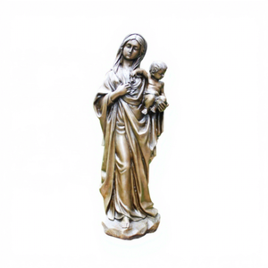 Estatua DE LA Virgen María y el Niño Jesús de bronce Iglesia cristiana Artesanía de metal Estatuilla Mascota de Saint Sculpture - Product Image 1