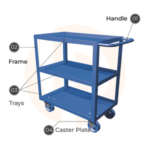 Hot Selling 3-Tier Steel Movable Workshop <b>Tool</b> Carts High Quality Durable Hand <b>Trolleys</b> with Low MOQ Factory Direct From Vietnam - Product Image 3