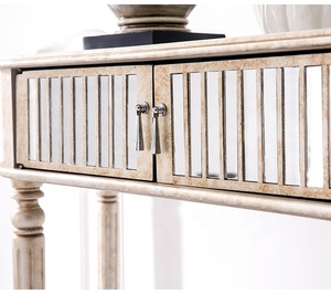 Modern Designer Project Order Vintage Gold Half <strong>Round</strong> Mirror <strong>Console</strong> <strong>Table</strong> With <strong>Round</strong> Wall Mirror for Home Hotel Furniture - Product Image 1