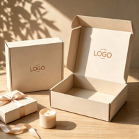 Boîte d'emballage personnalisée pour expédition, boîte à courrier en papier kraft pliable, boîtes d'emballage cadeau en carton ondulé, estampage à chaud, réutilisables, écologiques