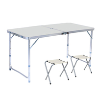 Vente en gros d'ensemble table et chaises de pique-nique extensibles design moderne mobilier de salle à manger d'extérieur en aluminium style pliable