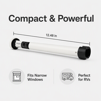 Motor Tubular Senyap untuk Zebra Blinds Pipa Aluminium 38 mm Kontrol Jarak Jauh Pengisian Daya USB untuk Jendela Kecil