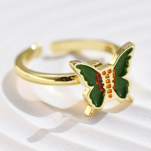 Großhandel Vergoldete Legierungs-Fidget-Spinner-Ringe Kollektion Verstellbare Angstlösende Rotierende Blumen-Stern-Schmetterlings-Ringe für Frauen - Product Image 4