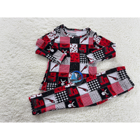 Ensemble de vêtements pour bébé en bambou, motif dessin animé, collection automne, 2 pièces, respirant, unisexe, pyjama, vêtements de nuit, vente en gros, en stock