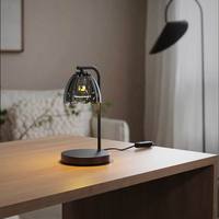 Lampe chauffe-cire électrique à intensité variable avec minuterie, en verre transparent en forme de pot à pétales de citrouille
