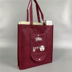 Bolsa de compras de poliéster plegable Bolsas de compras reutilizables plegables Bolsa de compras reutilizable plegable de Hong Kong con bolsa - Product Image 4