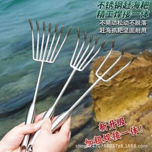 Stainless Steel Garden Rake 14 Tines Metal Handle For Soil Loosening Gardening Clam Digging Beachcombing - Product Image 5