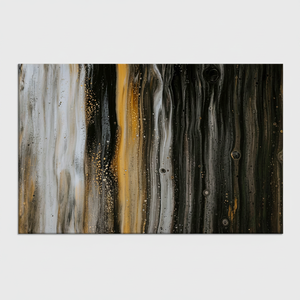 Modern Abstract Canvas Print: Elegant Black, White & Gold Wall Decor,<b>WRAPPED</b> CANVAS - Product Image 2