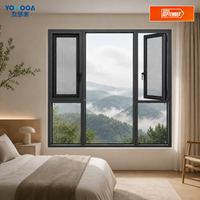 Ventana de Aluminio de Doble Hoja para Ventilación de Dormitorios y Proyectos de Mejora del Hogar