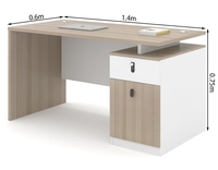 Bureau moderne simple en bois Table d'ordinateur en fer Tiroir modulaire Bureau à domicile Meubles de chambre à coucher Petits espaces Utilisation en gros