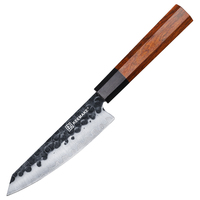 Couteau de cuisine Kiritsuke KEEMAKE, manche en bois octogonal, 5,5 pouces, acier inoxydable 9Cr18mov à 3 couches, haute teneur en carbone