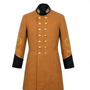 Manteau long en laine imperméable pour homme, style vintage, double boutonnage, brodé, uniforme, vêtement d'extérieur - Product Image 1