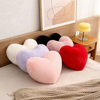 Almohadas de Corazón Rosadas y Blancas, Cojines Decorativos en Forma de Corazón, Almohadas Esponjosas para Cama, Sofá, Auto, Decoración del Hogar