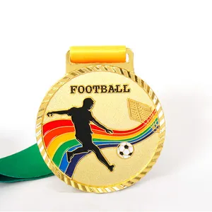 Großhandel 19 medaille-Hochwertige Fußballspiel medaillen Metalls piele ehren Gold-Silber-und Bronze medaillen