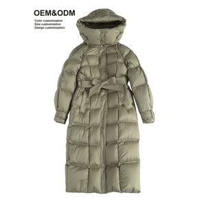 نمط جديد من المألوف فضفاض الدانتيل يصل مقنعين أسفل سترة للنساء ، طويلة سميكة طول الركبة الخبز سترة - Product Image 3