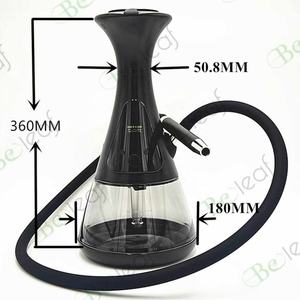 Venta al por mayor logotipo personalizado esmerilado eléctrico LED Hookah <span class=keywords><strong>recargable</strong></span> Bar coche viaje Vapers vidrio plástico electrónico Shisha gratis - Product Image 4