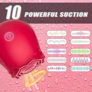 Weiblicher Rosen-Vibrator mit Klitoris-Saugfunktion, Bruststimulation, Wasserdicht, Silikon, USB-Aufladbar, 10-Geschwindigkeits-Vibration für Frauen - Product Image 4