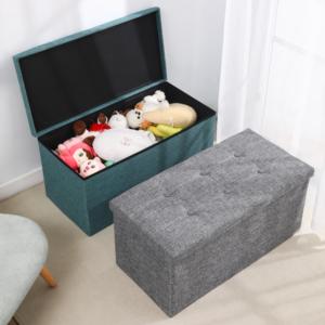 76*38*38cm linen vải gấp phòng ngủ hiện đại bền nhà sử dụng đồ nội thất phòng khách nhập băng ghế dự bị phân lưu trữ Ottoman băng ghế dự bị - Product Image 5